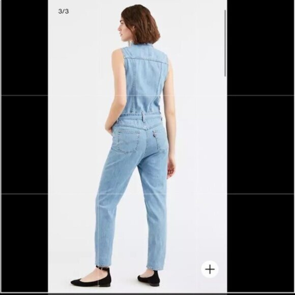 Levi’s Taper Denim Belted Jumpsuit In a Snap Wash  - Size S - EUC - Picture 3 of 13